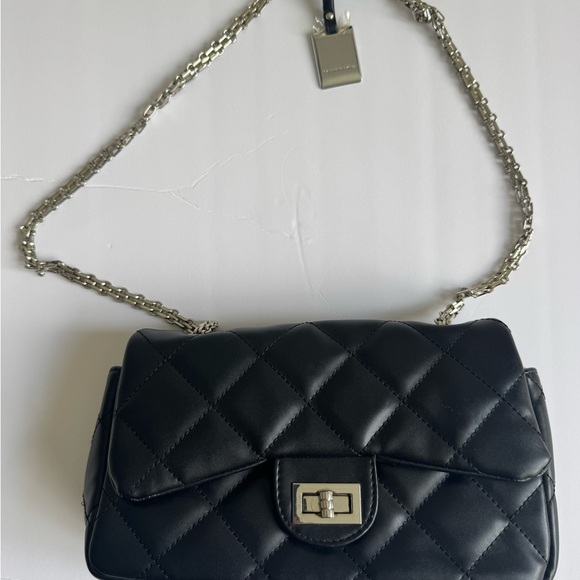 Catherine Malandrino Black Quilted Chain Shoulder Bag - Picture 1 of 9